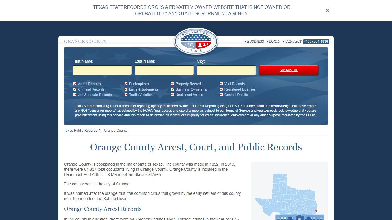 Orange County Arrest, Court, and Public Records